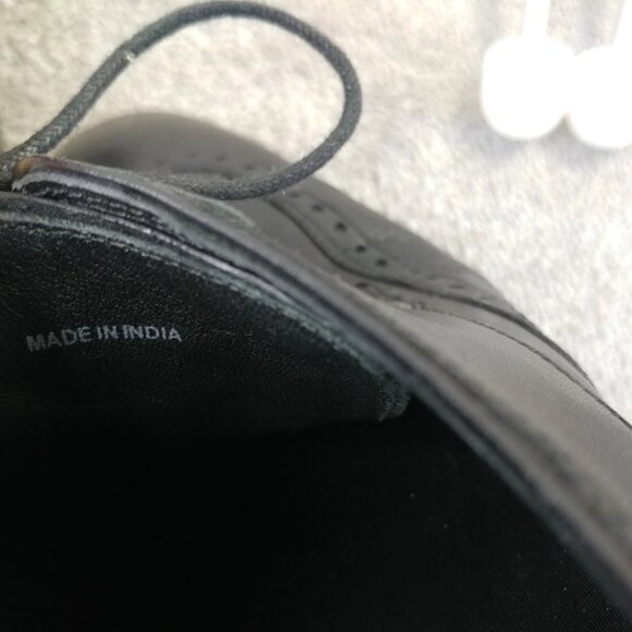 Cole Haan Grand OS Jefferson Wingtip Oxford Mens 11.5 Shoes Black Leather C23795 - Picture 11 of 12